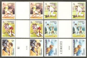 GUERNSEY GB Sc# 336 - 341 var MNH FVF Set-6x Gutter Pr Sports Cricket Swimming