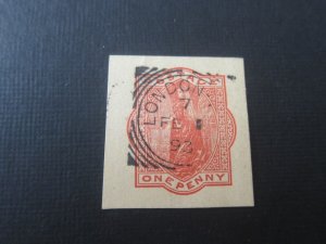 GB QV Postal Stationery Cutdown  Stock#19115