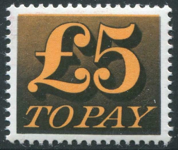 HERRICKSTAMP GREAT BRITAIN Sc.# J103 Five Pound Stamp Mint NH