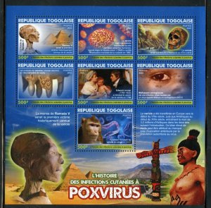 TOGO 2022  THE HISTORY OF THE POX VIRUS  SHEET MINT NEVER HINGED
