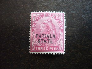 Stamps-Indian Convention State Patiala-Scott#27 -Mint Hinged Set of 1 Stamp