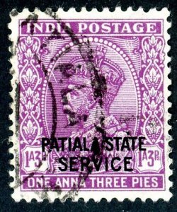 India- Convention States, Patiala, Scott #o43, Used