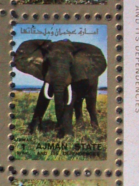 AJMAN STATE-COLORFUL LOVELY WORLD WILD ANIMALS CTO MINI SHEET VERY FINE