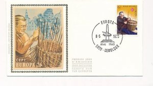 D86885 Europa CEPT 1976 Handicrafts FDC Silk Cachet Belgium Gembloux