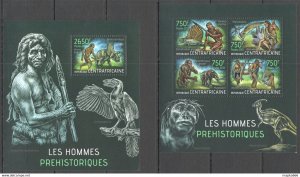 2013 Central Africa Fauna Prehistoric Life People Dinosaurs Kb+Bl ** Ca605