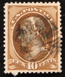 U.S. Used Stamp Scott #209 10c Jefferson, Superb. Fancy Cancel. A Gem!