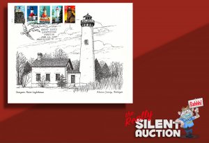 SC 2969-2973 • 1995 2nd Day Booklet Pane of Great Lakes Lighthouses on Card