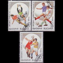 BULGARIA 1989 - Scott# 3498-500 W.Cup Soccer 5-30s CTO