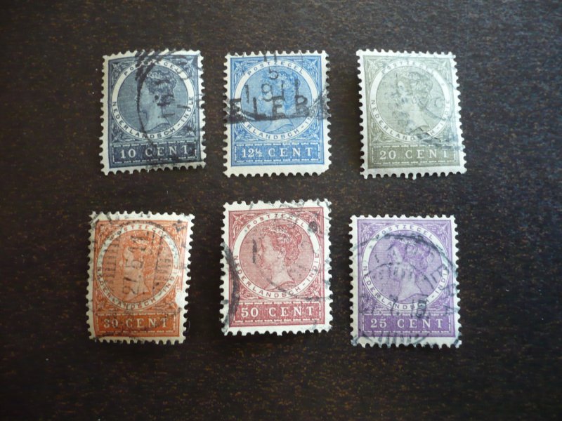 Stamps - Netherlands - Scott# 48-49,53,55-57 - Used Part Set of 6 Stamps