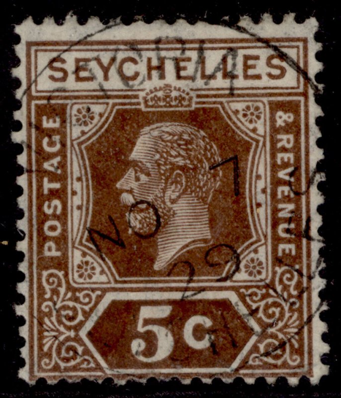 SEYCHELLES GV SG103, 5c deep brown, VERY FINE USED. CDS