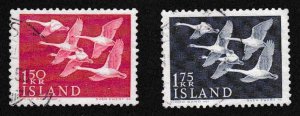 Iceland 1956 Scott 298-99 Norden Swans Issue VF/USED/(O)  Europa Related