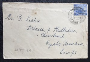 MALAYA 1931 FMS 12c Mail Cover fr TAIPING via PENANG to Czecho Slovakia M5119