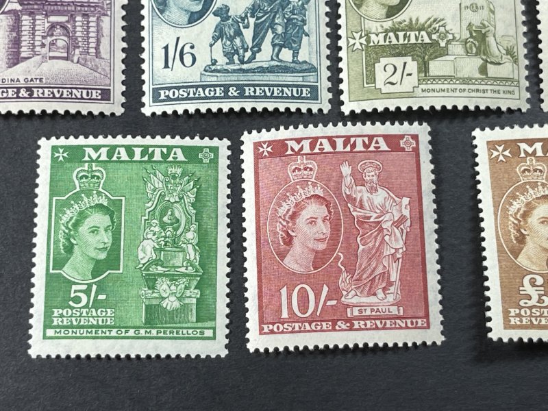 MALTA # 246-62---MINT NEVER/HINGED---COMPLETE SET---1956-57