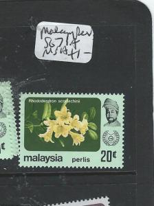 MALAYA PERLIS (P0906B) FLOWER 20C  SG71A  MNH