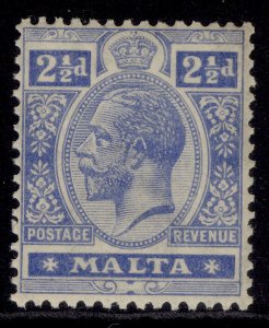 MALTA GV SG101, 2½d bright blue, NH MINT.