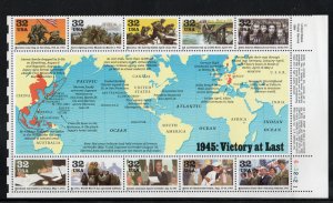 ALLY'S STAMPS US Plate Block Scott #2981 32c World War II 1945 [10] MNH [W-65]