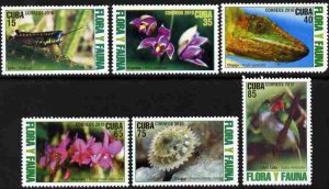 CUBA Sc# 5108-5113  FLORA & FAUNA flowers & animals CPL SET of 6 2010 MNH