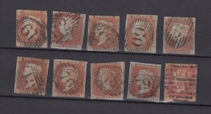 GB QV 1841 1d Red Imperf Unchecked Collection Of 10 BP9038