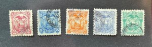 Palouse Stamps:  Ecuador Scott #13-17 XF Used