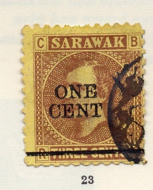 Sarawak 1892 Brooke Early Issue Fine Used 1c. Surcharged 261286