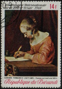 Burundi 294 - Cto - 14fr Painting / Woman Writing Letter (1969) +