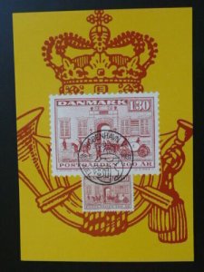 horse diligence postal service royal mail Slania Kiel 1981 maximum card Denmark