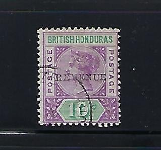 BRITISH HONDURAS SCOTT #49 1888 10C REVENUE OVERPRINT - USED