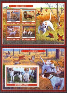 Burkina Faso 2019 Hunting Dogs Sheet + S/S MNH