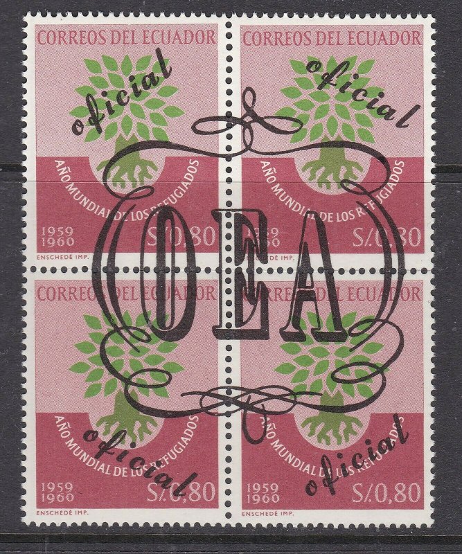 ECUADOR  ^^^^SC#  719  better  MNH BLOCK of  4 ( OEA)   @ ha 2339ecua