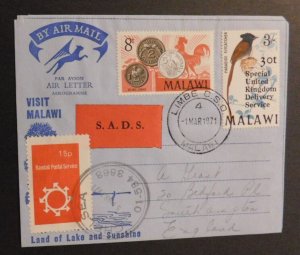 1971 Airmail Cover Limbe Malawi to Southampton England