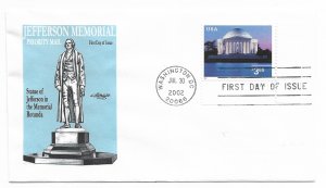 US 3647 $3.85 Priority Mail single on FDC Artmaster cut-out as Cachet ECV $25.00