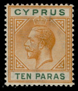 CYPRUS GV SG85a, 10pa orange & green, M MINT. Cat £300. BROKEN TRIANGLE