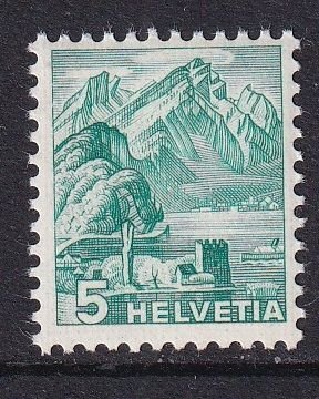 Switzerland   #228d MNH 1936  Mount Pilatus  5c  grilled gum