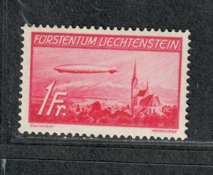 Liechtenstein Sc#c15 M/VLH/EF, Zeppelin Stamp, Cv. $40