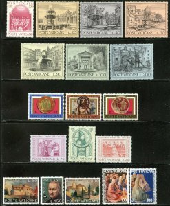 VATICAN Sc#572-589 Six Different Sets 1975 Year Complete Mint OG NH
