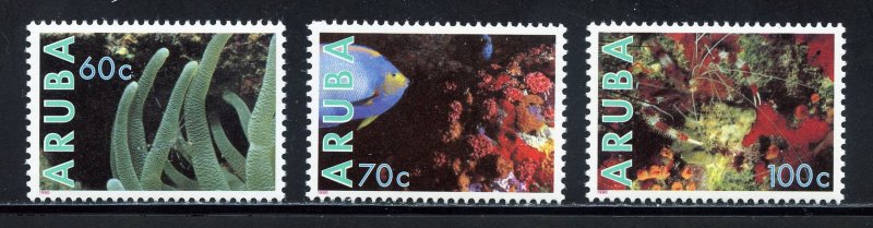 Aruba 56-58 MNH, Marine Life Set from 1990.