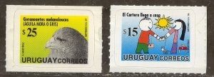 Uruguay Stamp 1997 - Children´s painting ´99 and Grey Eagle '97