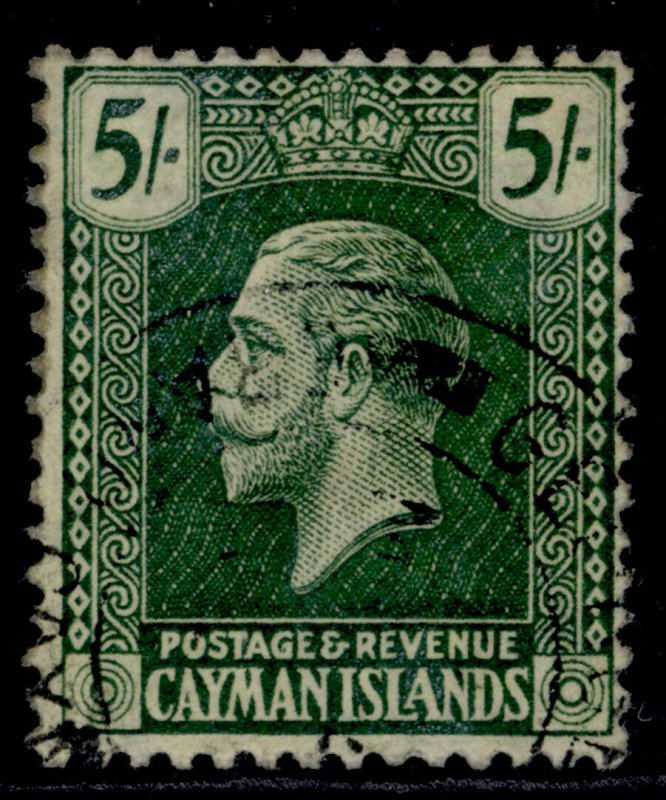 CAYMAN ISLANDS GV SG64, 5s yellow-green/pale yellow, FINE USED. Cat £70.