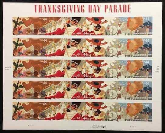 U.S: # 4417 - 20 44¢ THANKSGIVING DAY PARADE MINT SHEET/20 NH OG