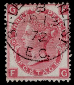 GB QV SG103, 3d rose plate 8, FINE USED. Cat £60. CDS FG