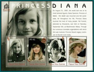 Papua New Guinea 2007 Princess Diana, sheetlet MNH #1275,SGMS1198