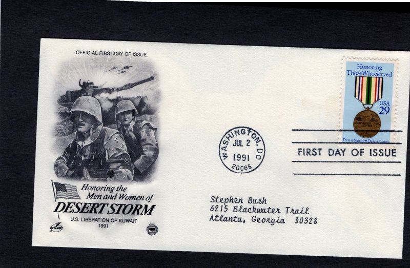 2551 Desert Storm, FDC ArtCraft/PCS addressed