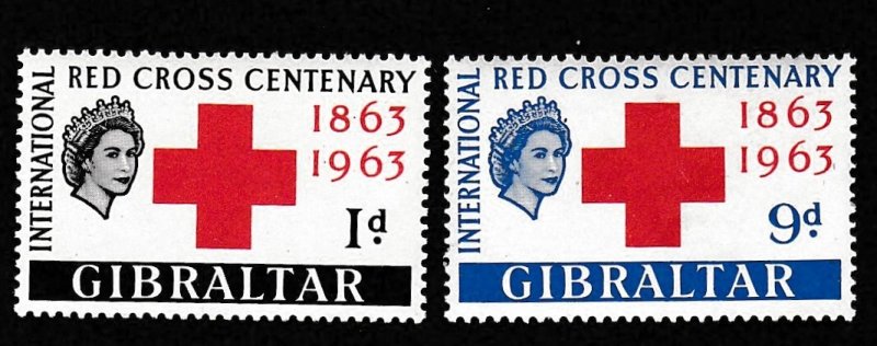 Gibraltar # 162-163, Red Cross Centenary, Mint LH, 1/3 Cat.