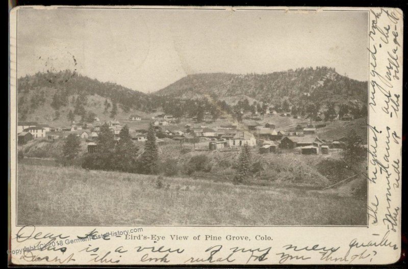 USA 1906 PINE GROVE Colorado Indian Territory Cover Postcard 94220