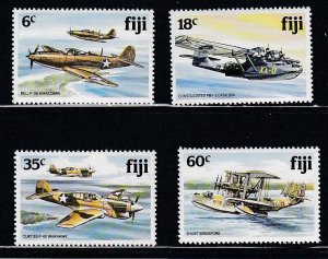 Fiji # 454-457, World War II Aircraft, Mint NH, 1/2 Cat.