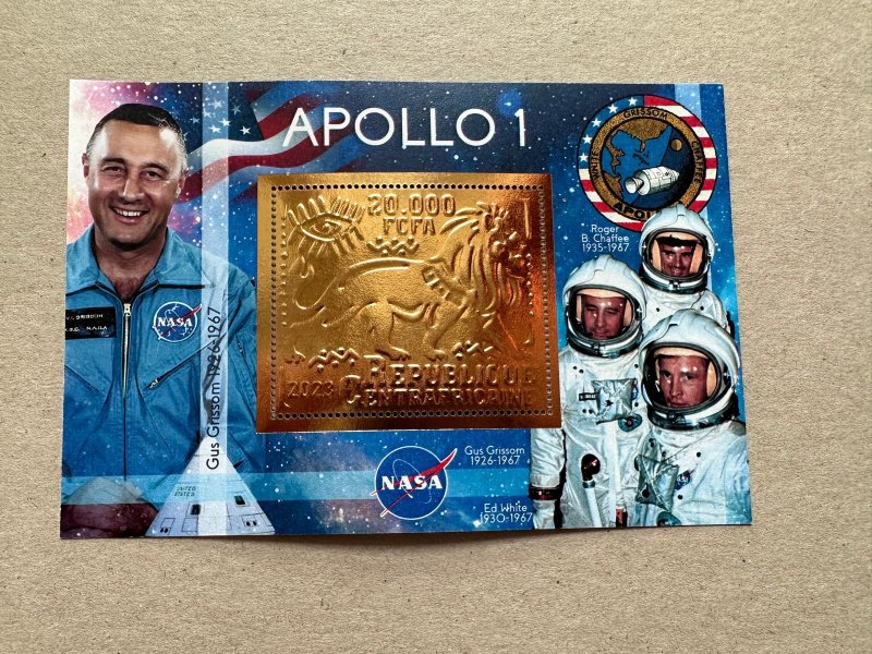 Space Apollo 1  2023 year 6 blocks Foil. Bronze perforated  NEW MNH**