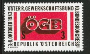 Austria Scott 1256 MNH** 1983 Trade Union stamp