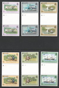 Belize 1979 Centenary of UPU Membership Scott # 410 - 415 MNH Gutter Pairs