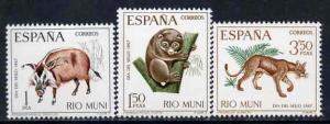 Rio Muni 1967 Stamp Day (Pig, Potto & Golden Cat) set...