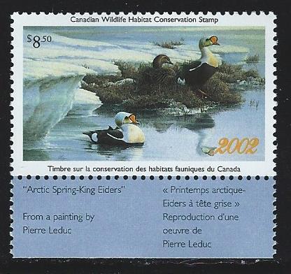 Canada 2002 wildlife habitat conservation   stamp  mnh  S.C. #  fwh18